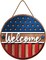 Patriotic 3D Wooden Welcome Sign, Stars and Stripes Hanging Door Wall Decoration for 4th of July, Independence Day, Memorial Day, Wreaths & Home Décor